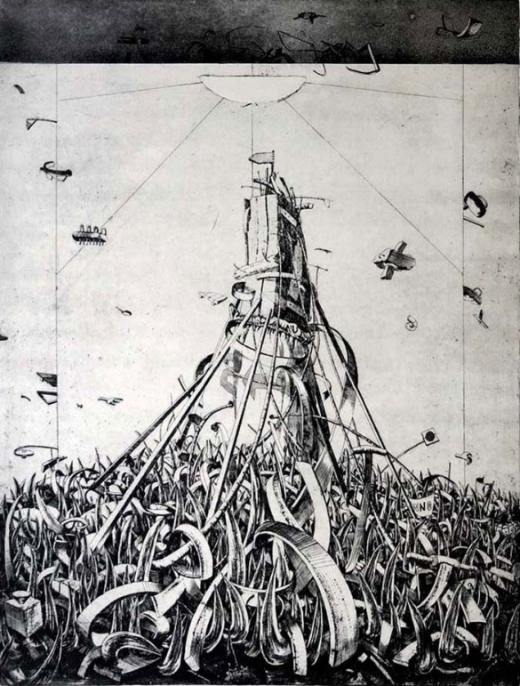 Wieża, akwaforta / 67x50cm
